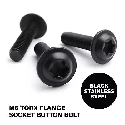 M4 M5 M6 M8 A2 Black Stainless Torx Socket Flanged Button Hexalobula Head Screws • £34.87