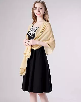 Chiffon Shawls Scarves Wraps For Bridal Wedding Party Evening Dress • £11.57