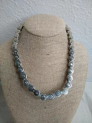 Vintage Unbranded Metal Bike-Chain Necklace 18  Silver Tone • $12.60