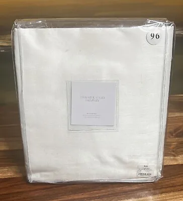 Restoration Hardware Thai Silk Solid Drapery RP 50 W X 96 L Optic White NEW $390 • $219.99