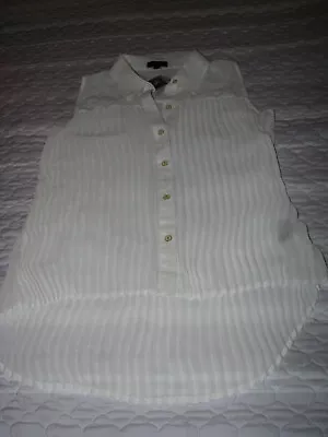 NEW Women's  MINE  Sleeveless Creamy White Pleated Long Blouse/Top Size L • $10