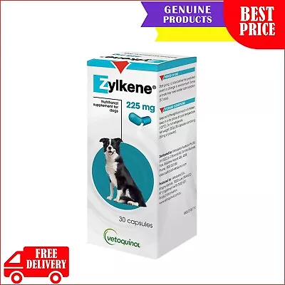 Zylkene 30 Capsules Nutritional Supplement For Dogs 10 To 30 Kg 225 Mg • $76.96