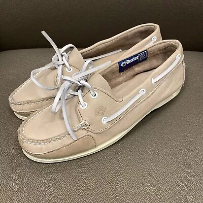 Vintage DEXTER Tan Nubuck Weathered Washable Boat Shoes Women's Sz. 9 • $21.99