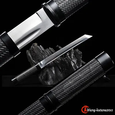 18''Tanto 9260 Steel Mini Katana Japanese Samurai Black Short Sword Self-defence • $76.99