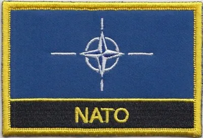 NATO Flag Embroidered Patch Badge - Sew Or Iron On • £5.50