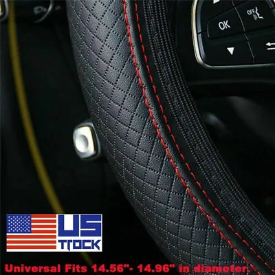 Car Accessories Steering Wheel Cover Black Leather Anti-slip 15 /38cm Universal • $5.99