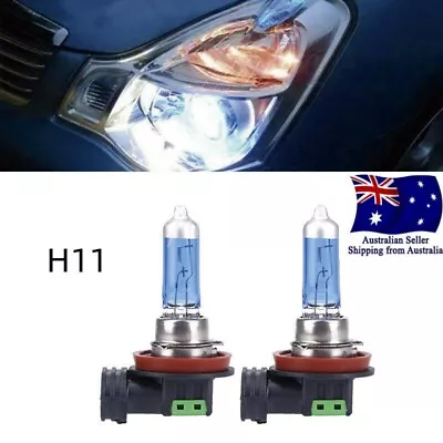 2x H11 12V 55W Xenon White 5000k Halogen Blue Car Head Light Lamp Globes Bulbs • $12.68