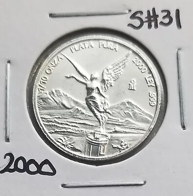 Mexico Liberty 2000 ⅒ OZ .999 Fine Silver Coin ⅒ Libertad Plata Pura 999 • $19.99