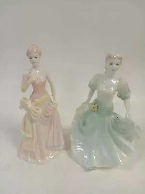 Coalport China Bone Royal Albert Figurines X2 Ladies Of Fashion Pre Owned  • £6.99