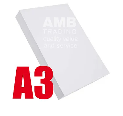 50x A3 HIGH QUALITY WHITE PRINTER/COPIER PAPER 80gsm GRAPHICS/ART/DRAWING/PRINT/ • £6.45