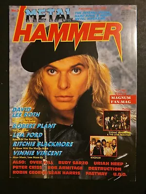 Metal Hammer Magazine Feb 1988 Dabid Lee Roth Ro Ert Plant Posters Magnum... • $10.99