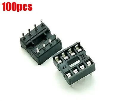 100Pcs 8-Pin 8Pins Dil Dip Socket Pcb Mount Connector Ss • $2.89