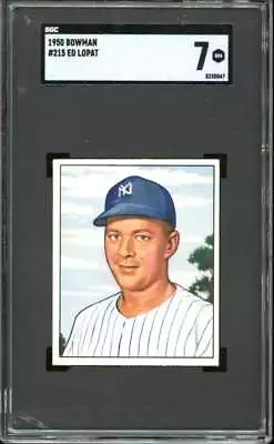 1950 Bowman #215 Ed Lopat W/ Copyright Yankees SGC 7 NM Near Mint • $69.95