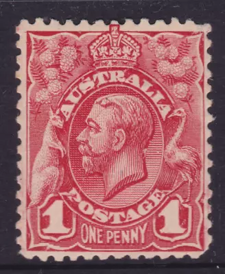 Australia Kgv 1913 1d Red Engraved Stamp Mint/mh (ld61b) • $6.95