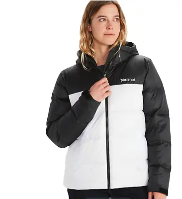 Marmot Guides Down Hoody Coat White/Black Size M 75257 • $125