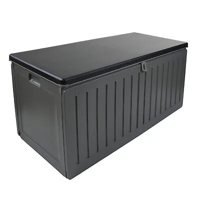 Large Garden Storage Box Plastic Patio Waterproof Utility Shed Chest 270 Litre • £48.99