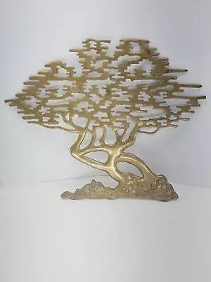 Mid Century Vintage Brass Tree Of Life Wall Metal Art Hanging Sculpture • $225