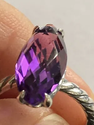 USED DAVID YURMAN Cable Color Classic Ring With 16x8 AMETHYST   Size 6 • $275