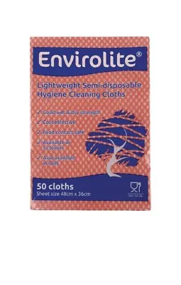 £18 • Buy 10 Packs Envirolite Lightweight Semi-disposable Hygiene Cleaning Cloths 48x36cm