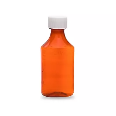 3oz - 85 Ml - Liquid Oval Bottle With Child Lock Cap Amber - Pack Of 50 • $29.99