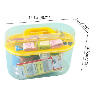 47 Sewing Kit Set W/ Mini Storage Caddy Box Thread Needles Pins Buttons Scissors • £9.59