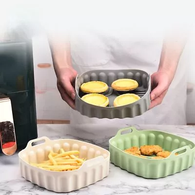 Cooking Square Silicone Pot Baking Basket Replacement Liners For Air Fryer • $15.58