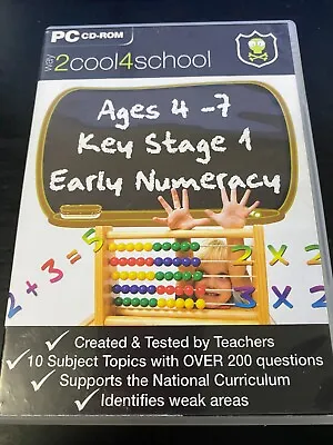 Way 2 Cool 4 School: Key Stage 1 Numeracy Ages 4-7 (PC CD Rom) Educational • £1.99