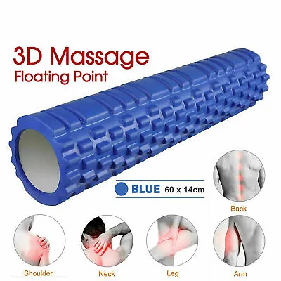 $23.99 • Buy 60CM EVA Foam Yoga Roller Physio Gym Back Training Exercise Massage