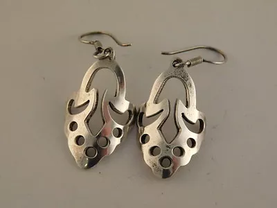 Vintage Sterling Silver Filigree Pierced Cutout Earrrings Mexico Taxco 925 • $44.65