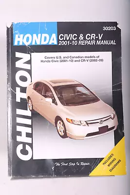 Honda Civic CR-V Repair Manual 2010 2009 2008 2007 2006 2005 2004 2003 2002 + • $32.95