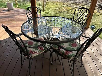 Brown Jordan MCM Vtg Patio Furniture Set 5 Piece Table Chairs Riverglade Cattail • $1700