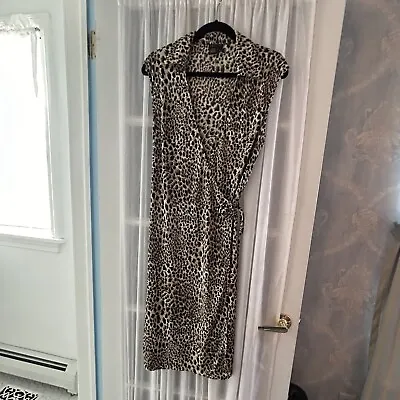 BCBG MaxAzria Wrap Leopard Print Dress Woman’s Size L • $8