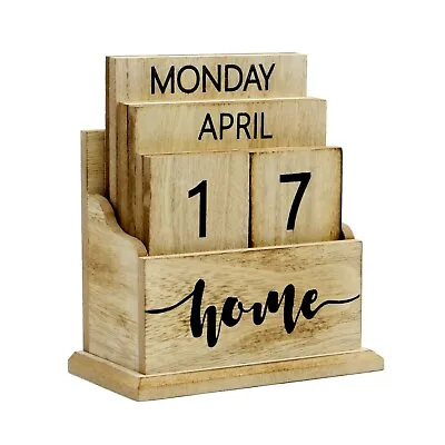£10.99 • Buy Wooden Vintage Perpetual Calendar In Wood | M&W