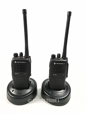 Lot Of 2 Motorola GP340 With Antenna Battery Charging Port 2 Way Portable Radio • $1049.97