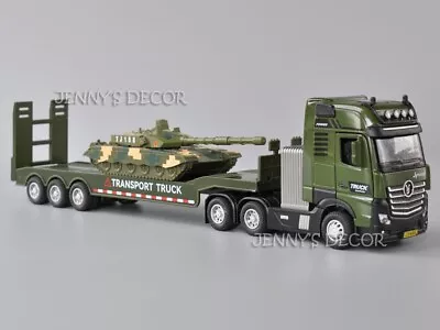 1:50 Scale Diecast Model Truck Toy Tractor And Flatbed Semi-Trailer With Tank • $14.50