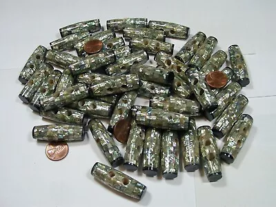 20 Pieces (13mm X 42mm) Abalone Inlaid Shell Beads Wholesale Bulk Lot (LK-18) • $30