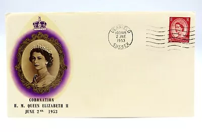 Queen Elizabeth 1953 Coronation FDC PM Uckfield Sussex UK First Day Cover BPA • $4.95