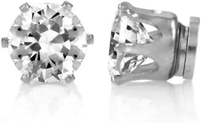 £3.95 • Buy Non Piercing Clip On Magnet Ear Stud Men Boys Crystal Magnetic Earrings 8mm 