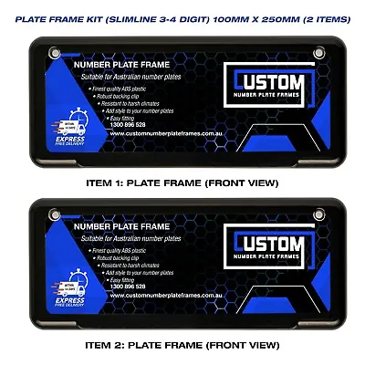 3 Or 4 Digits Plate Frame Cover Kit 100mm X 250mm In ABS Plastic • $36.99