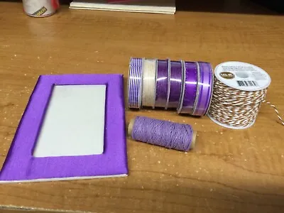 American Craft Purple Ribbon And Purple Picture Frame Plus Extra • $4.99