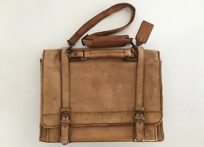 VINTAGE Brown Leather Messenger Bag Satchel • $17.88