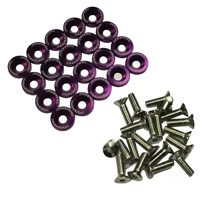 20 PCS Purple Aluminium Fender Washers & Bolt ENGINE BAY DressUp Kit For Honda • $8.88