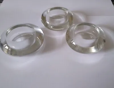 3 Plain Glass Tea Yankee Tealight Candle Holders • £2.75