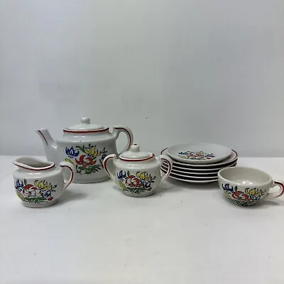 Vintage Miniature Tea Set Porcelain 10 Pieces Made In Japan Flower Design • $20