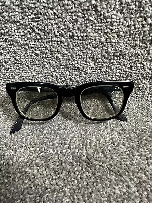 Rare Vintage Bausch &lomb Glasses Eyeglasses 4.5- 5.75 Black Horn Rim Frame • $99.95