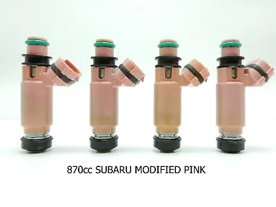 4x STI Pink 870cc Top Feed Fuel Injectors FOR  Subaru Flow Tested & Cleaned #1 • $149.99