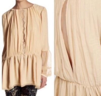 Free People The Serene Soul Peasant Top In Canary Size Medium • £20.82