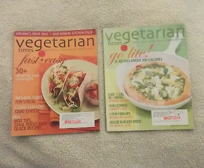VEGETARIAN TIMES Magazine 2 Issue Lot Healthy Fast Meals May/June September 2006 • $7.99