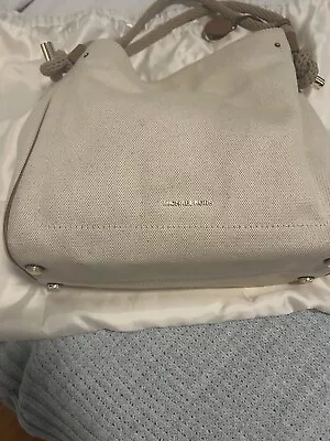Michael Kors Handbag Used Tan Canvas/cloth With Rope Handles And Gold Accents. • $20