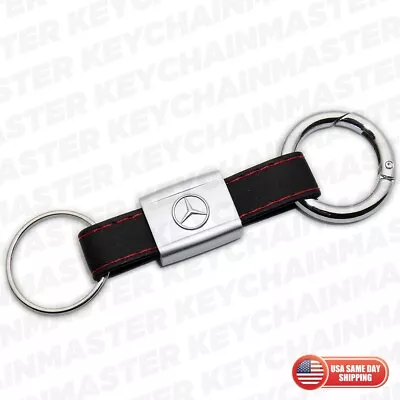 For Mercedes Sport Car Home Genuine Leather Keychain Elegant Strap Zinc Key Ring • $10